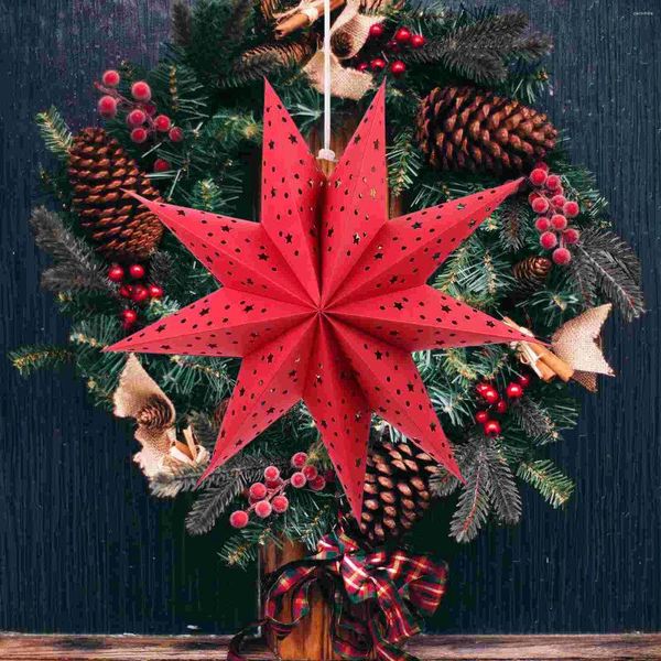 Castiçais 2 Pcs Lanterna de Natal Enfeites Festival Itens Decorativos Estrela de Nove Pontas Lanternas Origami Decorações Papel Feriado