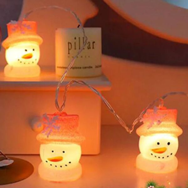 Weihnachtslichterkette, süße Baby-Schneemann-Batterie, Lichter für Zimmer, Weihnachtsbeleuchtung, kleine Lichter für den Außenbereich, Festival-Dekoration, Zubehör 240325