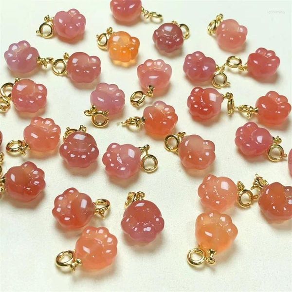 Braccialetti di collegamento 6PCS Naturale Yanyuan Agata Ciondolo Creazione di gioielli per orecchino Bracciale Reiki Healing Stone Accessori fai da te 13MM