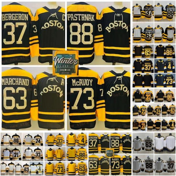 Patrice retro Patrice Bergeron Jerseys Brad Marchand David Pastrnak Charlie McAvoy Tuukka Rask Jake Debrusk Bobby Orr Hockey Taylor Hall Black Whinter Winter Branco