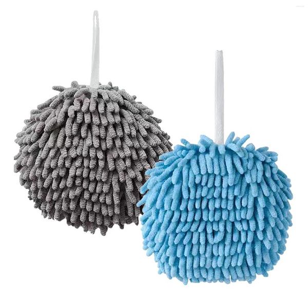 Toalha 2 pçs banheiro pendurado macio decorativo microfibra limpeza fuzzy bola cozinha alta absorvente chenille toalhas de mão secagem rápida casa