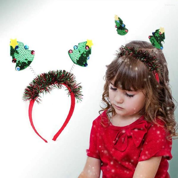 Acessórios de cabelo Natal Hoop Headband Hairwear Headwear para meninas Crianças Crianças Glitter Tree Holiday Party Decoração