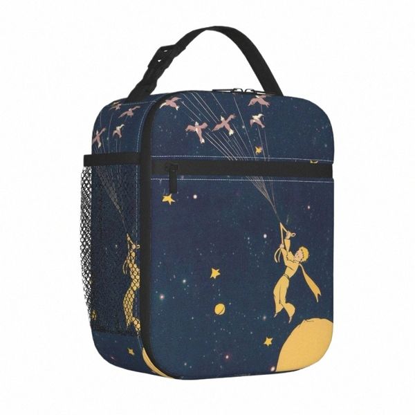 Der kleine Prinz, isolierte Lunchtasche, groß, Galaxie, klassischer Märchen-Lunchbehälter, Kühltasche, Tragetasche, Lunchbox, Strand, Outdoor, 94G1#