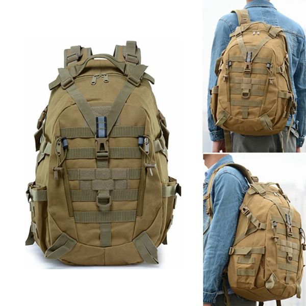 Bolsas 40L Trekking Backpack Bolsa Tática Militar Nylon Men Outdoor Sport Molle Hunting Camping Exército EDC 3p Caminhadas sacos de viagem