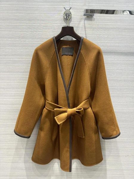 Kadın ceketleri kış eski para tarzı ceket! Renk Kontrast El Yağı zanaat deri dekoratif kaşmir