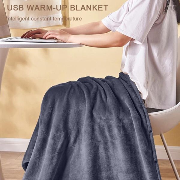 Battaniyeler Kışlı Isıtmalı Elektrikli Battaniye USB 3 Isıtma Seviyeleri 39 x 31 Flannel Yıkanabilir Taşınabilir Ped