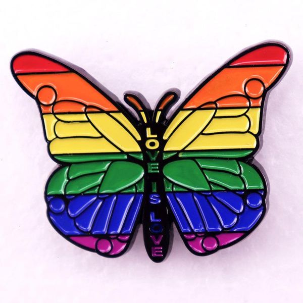 Lgbt arco-íris insetos broche bonito anime filmes jogos duro esmalte pinos coletar desenhos animados broche mochila chapéu saco colar lapela emblemas