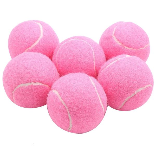 6 Stück Packung rosa Tennisbälle verschleißfeste elastische Trainingsbälle 66 mm Damen Anfänger üben Tennisball für Club 240322