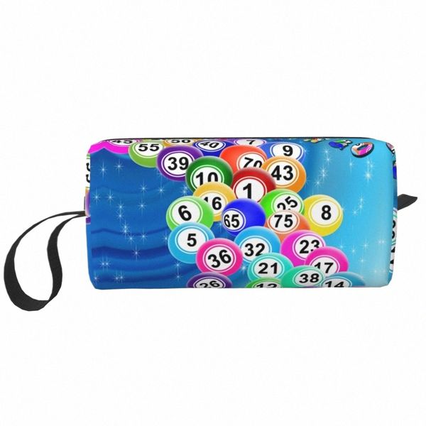 Viagem Bingo Bolas Saco de Higiene Pessoal Kawaii Papel Jogo Maquiagem Organizador Cosmético Mulheres Beleza Armazenamento Dopp Kit Box 60dX #