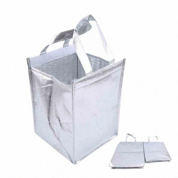 1pcs folha de alumínio sacos de armazenamento de gelo isolado praia alimentos saco térmico durável caixas ao ar livre dobrável refrigerador saco almoço saco de piquenique 910E #