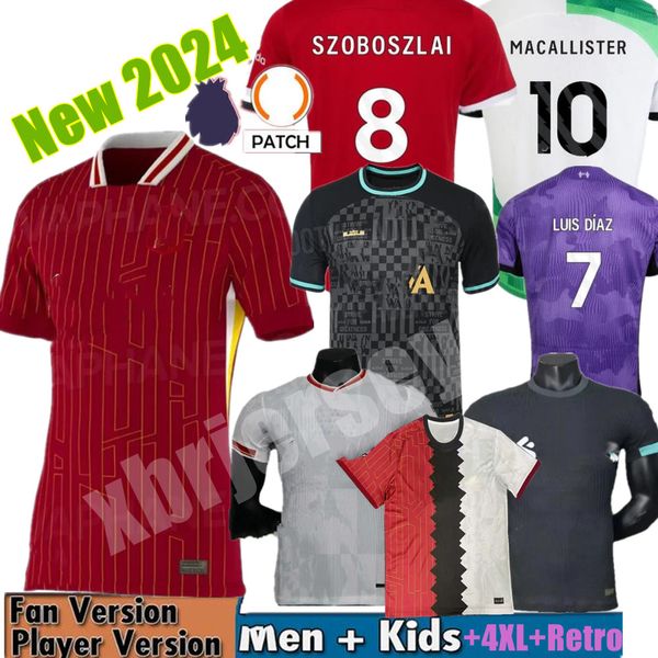 Neue 23 24 25 LVP Fußballtrikots SZOBOSZLAI GAKPO LUIS DIAZ 2023 2024 2025 GRAVENBERCH Luis DIaz Arnold gk ALLISTER Fußballtrikot Tops Hemden Herren Kinderuniform DARWIN 4XL