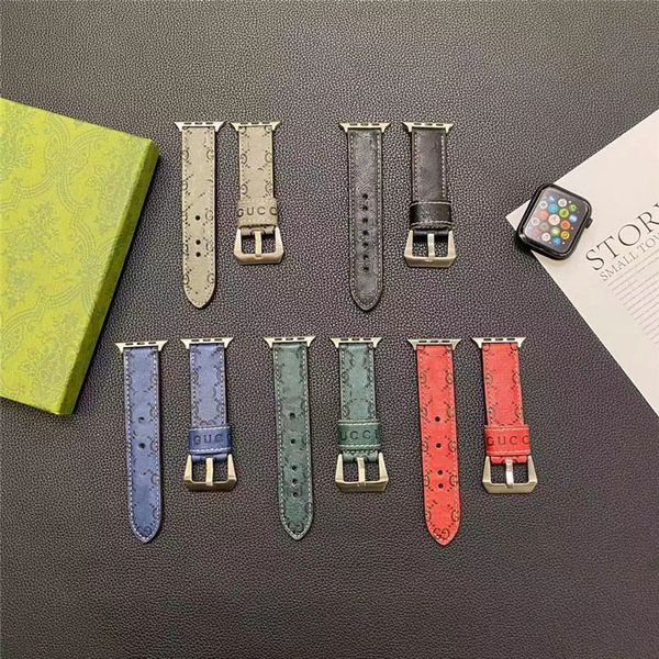 Moda Apple Watch Bands para Apple Watch Series 9 8 7 6 5 4 3 Pulseira de relógio 38mm 40mm 41mm 42mm 44mm 45mm 49mm Pulseiras iwatch de couro genuíno Pulseiras originais