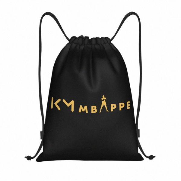 Benutzerdefinierte KM Fußball Mbappes Kordelzug Tasche für Shop Yoga Rucksäcke Männer Frauen Fußball Sport Gym Sackpack z4bq #