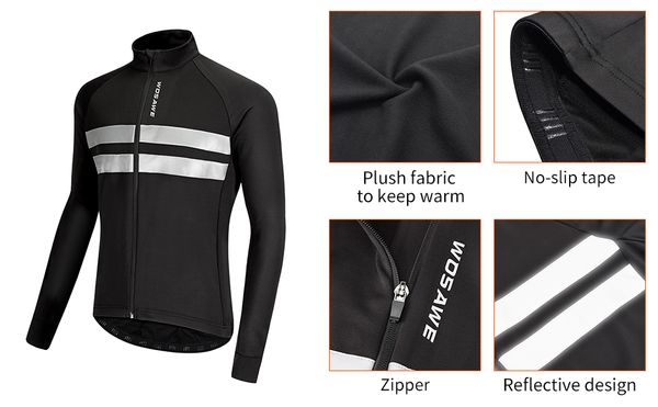 Reflektierende Radsportjacke Winter Thermal Fleece Fahrrad Windbrecher Softshell MTB Windproof Windmantel Warm Zyklus Fahrrad Jacke