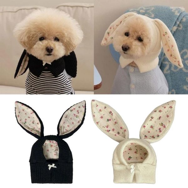 Abbigliamento per cani Cappello con orecchie in maglia per gatti Festa di Natale Cani da compagnia Tenere al caldo Copricapo Inverno Accessori cosplay di Halloween