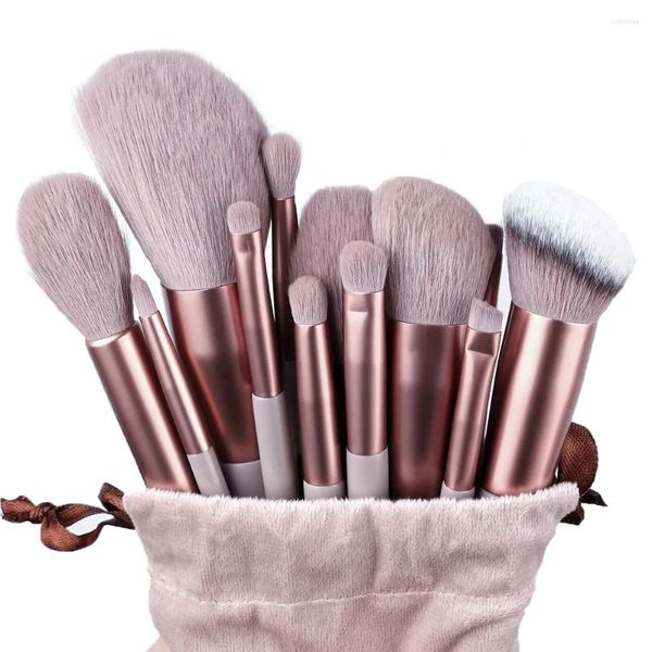 Caixas de armazenamento 2024 13pcs pincéis de maquiagem macia macia conjunto cosméticos fundação blush pó sombra kabuki mistura escova ferramenta de beleza