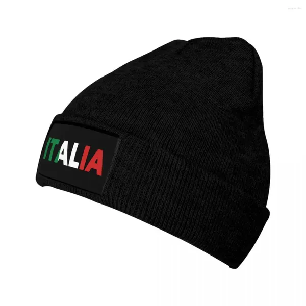 Berets chapéu de malha para homens mulheres italia italia bandeira italiana inverno boné grosso