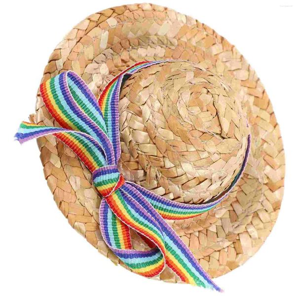 Vestuário para cães Chapéu de palha para animais de estimação Sombrero Cap Pequeno Headwear Fornecimento de festa