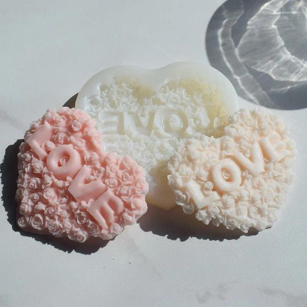 Stampi da forno Creativo Amore Rosa Stampo in silicone Fiore fai da te Candela Torta in gesso Cioccolato Regalo di San Valentino