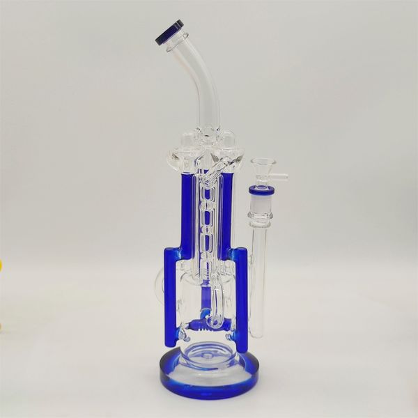 2024 Heady Cam Neo Fab Lüks Buhar Punk 15 İnç Büyük Ölçekli Cam Bongs Su Boru Bong Tütün Sigara İçiyor 14mm Kase Dab Rig Recycler Bubbler Borular