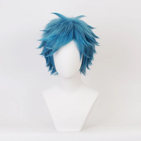 Wigs Yui Tamura Wig Blue Short Short Sintetico Cosplay Parrucche di resistenza di calore Anime Party Parrucche parrucche