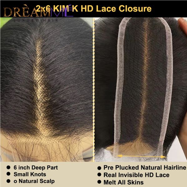 2x6 CHIUSA DELLA SULLA SCURA MILETTO HD SOLO YAKI DRIVE 6IN IN DELLA separazione profonda Capelli umani pre -pizzichi per i capelli brasiliani naturali