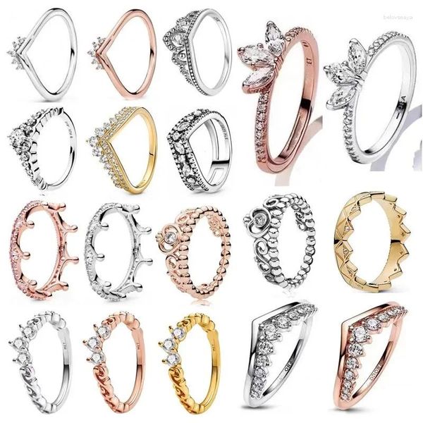 Cluster-Ringe im Online-Shop heiraten 925-Ohrringe für Frauen, Armbänder, Ketten, Kronenartikel mit