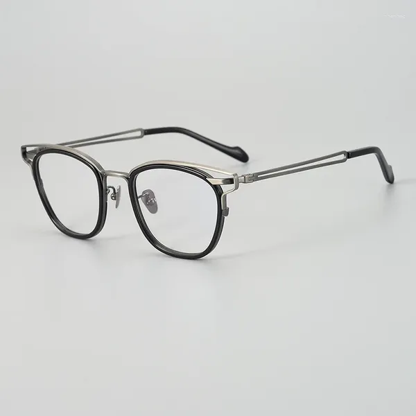 Оправы для солнцезащитных очков, японские сверхлегкие очки из чистого титана 19060, дизайнерские мужские и женские очки в черной оправе для близорукости, простые плоские линзы для лица
