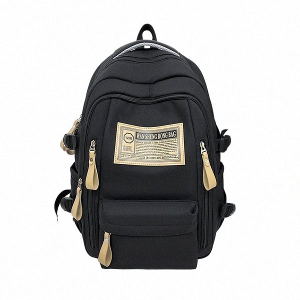 Neue High School Rucksack Große Kapazität Männer und Frauen Reise Freizeit Rucksack Koreanische Version von College Student Computer Tasche G4dD #