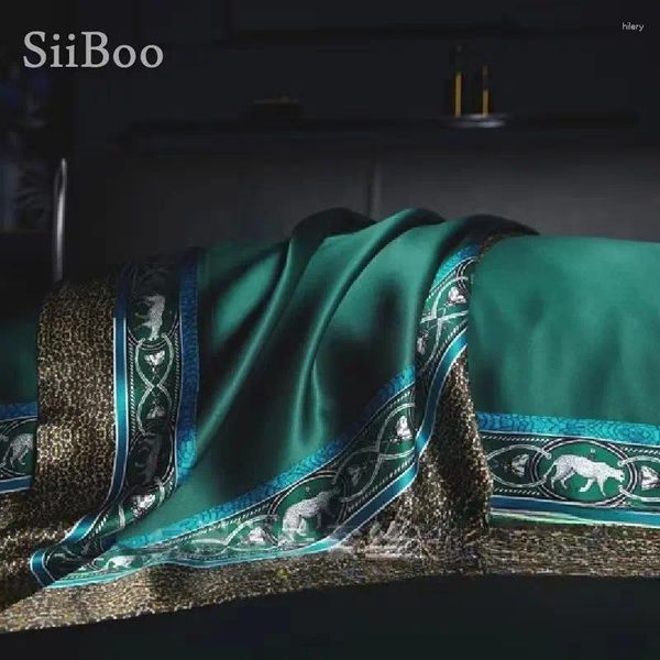 Conjuntos de cama 25mm denso natural seda cetim folha de edredão conjunto super suave toque superior luxuoso estilo itália presente casa sp6641