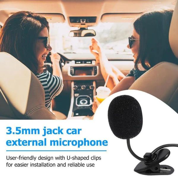 Mikrofonlar Araba Ses Mikrofon Mikrofon 3,5 mm Stereo Jack Mini Kablolu Araç DVD GPS Player için Harici Anti-gürültü