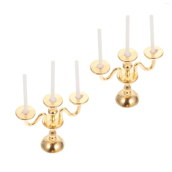 Mum Tutucular 2 PCS Top Hat Candlestick Lambası Vintage Noel Süslemeleri Mini Süsleme Alaşım Evi Kokulu Düğün Masa