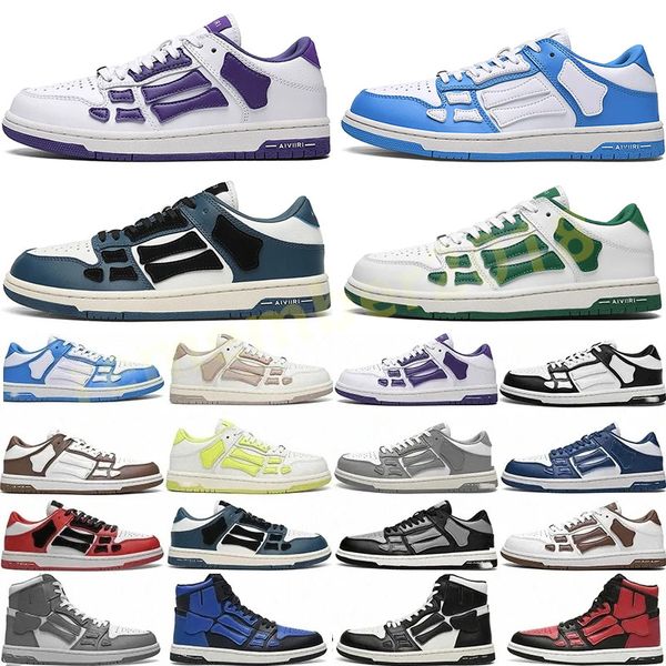 2024 Designer Scarpe casual Skel Top Sneakers basse in pelle con osso Scheletro Blu Rosso Bianco Nero Verde Grigio Uomo Donna Scarpe da allenamento all'aperto 36-45 R31