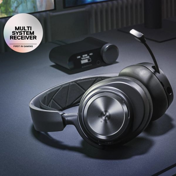 Kopfhörer SteelSeries Arctis Nova Pro Wireless MultiSystem Gaming Headset Aktive Geräuschunterdrückung Mikrofon PC, PS5/PS4, Switch, Mobilgerät, Xbox