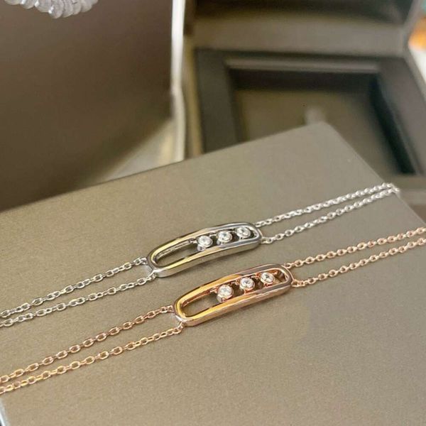Meiss Jewlery Designer para mulheres Messikas joias pulseira de luxo dupla camada suave dinâmica corrida pulseira cheia de diamantes pulseira deslizante de três diamantes