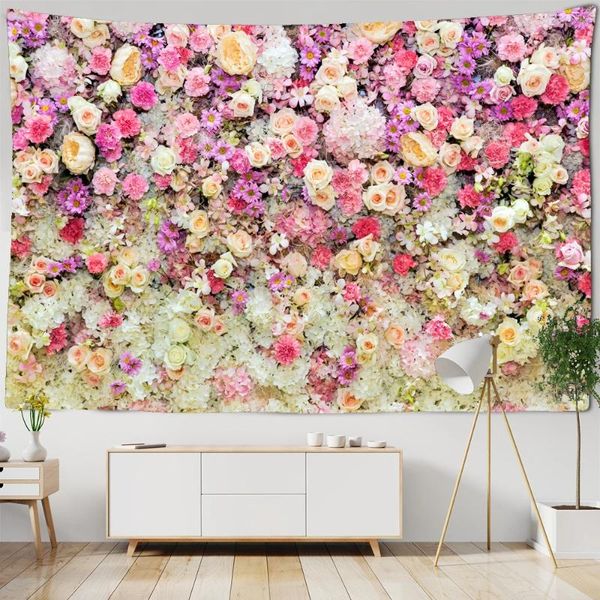 Wandteppiche, Blumen-Tapisserie, Wandbehang, Tuch, 3D-gedruckt, Strandtuch, Rose, Kirschblüten, Teppich, Yoga-Matte, Heimdekoration