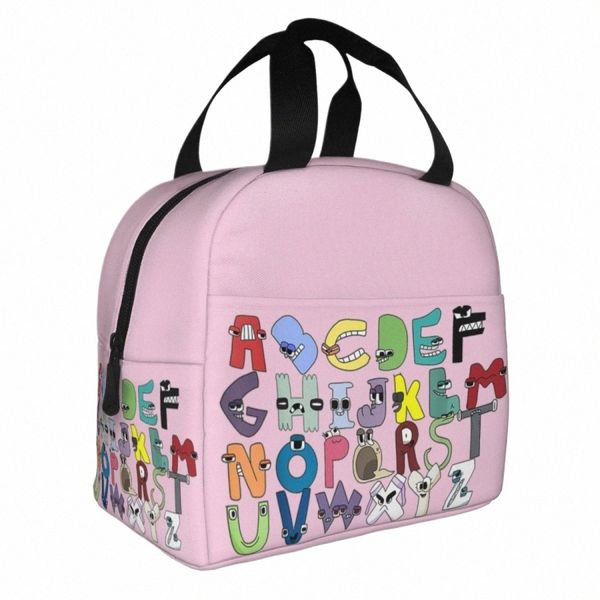 Letra do vilão Abc Saco de almoço isolado Saco térmico Ctainer Matching Evil Alphabet Lore Tote Lunch Box Food Bag Outdoor t9a8 #