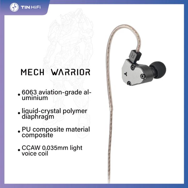 Kopfhörer Tinhifi C2 Mech Warrior HiFi Earphone LCP PU -Verbundmembran in Ohrmonitoren mit 0,78 2 Pin Goldplated Cable IEM -Kopfhörer