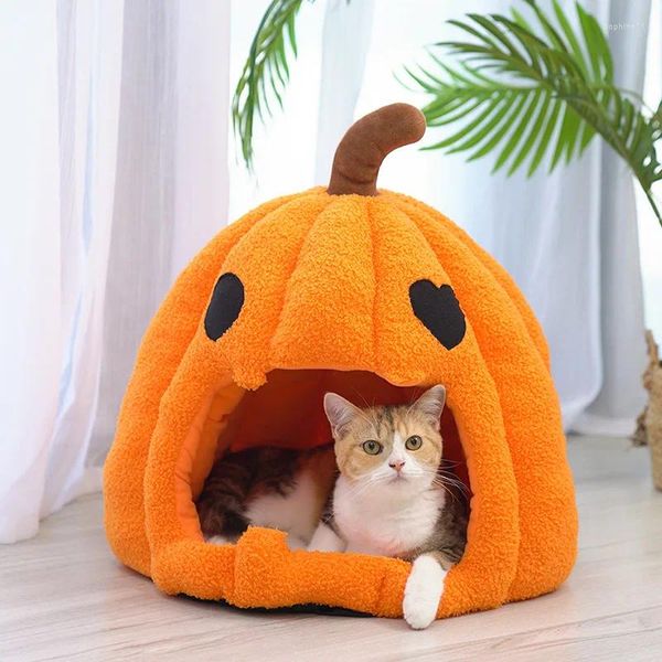 Trasportini per gatti Nido di zucca di Halloween Autunno e inverno Casa calda Chiuso per cani Animali domestici