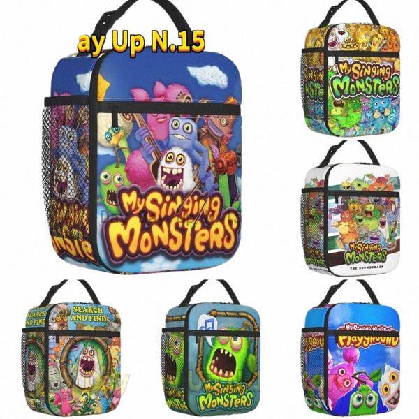 My Singing Msters Personaggi Borsa per il pranzo isolata Carto a tenuta stagna Gioco Anime Cooler Pranzo termico Tote Bambini in età scolare g3bU #