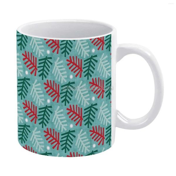 Tassen Joyeux Noel Kaffeemuster Tasse 330 ml Milch Wasser Tasse Kreative Vatertagsgeschenke Urlaub Freude Baum Fröhliche Kugel Mi