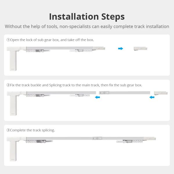 Zemismart Tuya Zigbee Motorized Splicing Curting Track Smart Electry Motor Alexa Google Home Voice Control