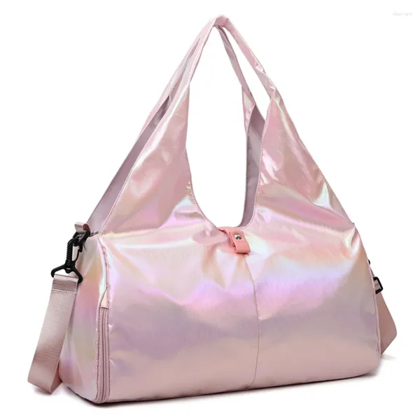 Bolsas de ombro Mulheres Viagem Tote Bolsa Grande Capacidade Pearlescent Dance Crossbody Bag Multipocket Seco Molhado Separação Lazer Exercício Ginásio