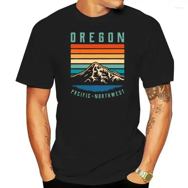 Polo da uomo in cotone T-shirt di marca Top Oregon Retro Vintage Portland Home State Mountains T-shirt a figura intera