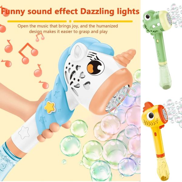 Arma de bolha de sabão elétrica varinha de bolha automática música e luz luminosa crianças brinquedos portáteis brinquedos ao ar livre para meninas meninos crianças 240329