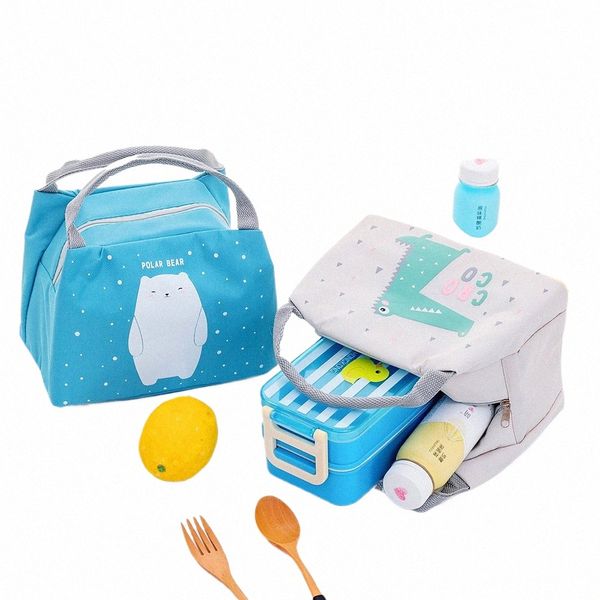 Frauen Isolierte Mittagessen Tasche Thermische Nette Tragetaschen Kühler Picknick Lebensmittel Lunch Box Tasche für Kind Mädchen Damen Mann Kinder O8Jy #