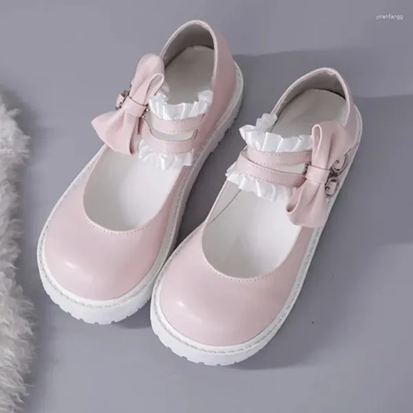 Kleid Schuhe Tea Party Frauen Süße Lolita Loli Cos Kawaii Mädchen Niedrige Ferse Runde Kopf Spitze Bowknot Bequem