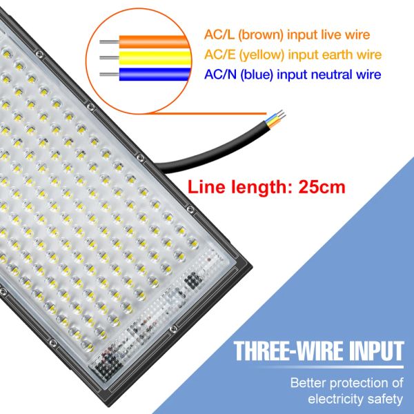 Luci da giardino per esterni da 200 W Lights Outdoor IP65 Spotlight impermeabili impioni del riflettore LED per lampada da parete di illuminazione esterna