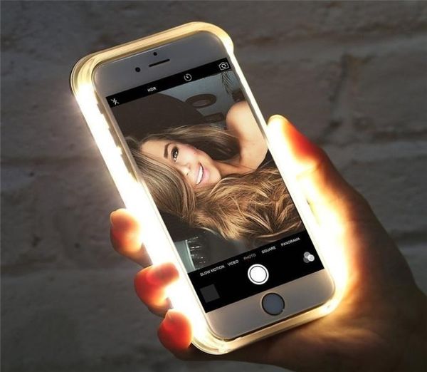 Capa de telefone para iphone x xs xr xs max 8 7 6 6s plus luxo luminoso perfeito selfie acender brilhante caso capa se telefone bag2634505