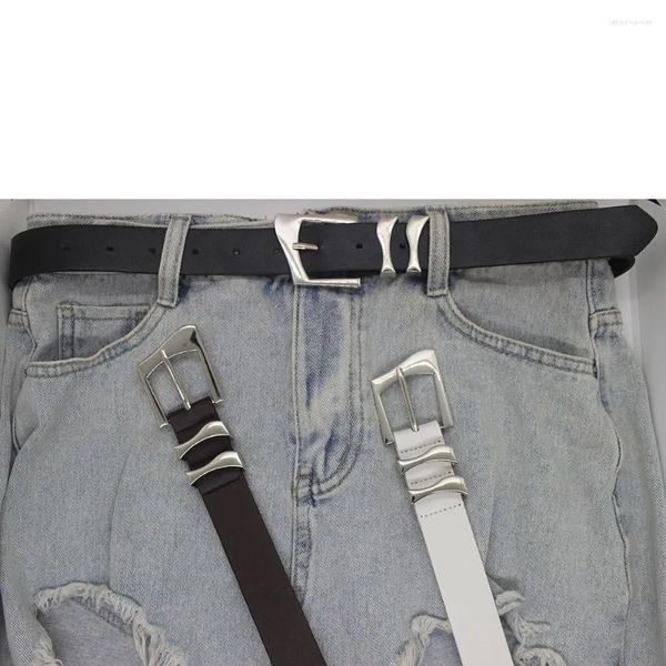 Gürtel Punk Legierung Schnalle Für Frauen Koreanischen Stil Unregelmäßigen Männer Kleid Leder Gürtel Jeans Bund Taille Zubehör